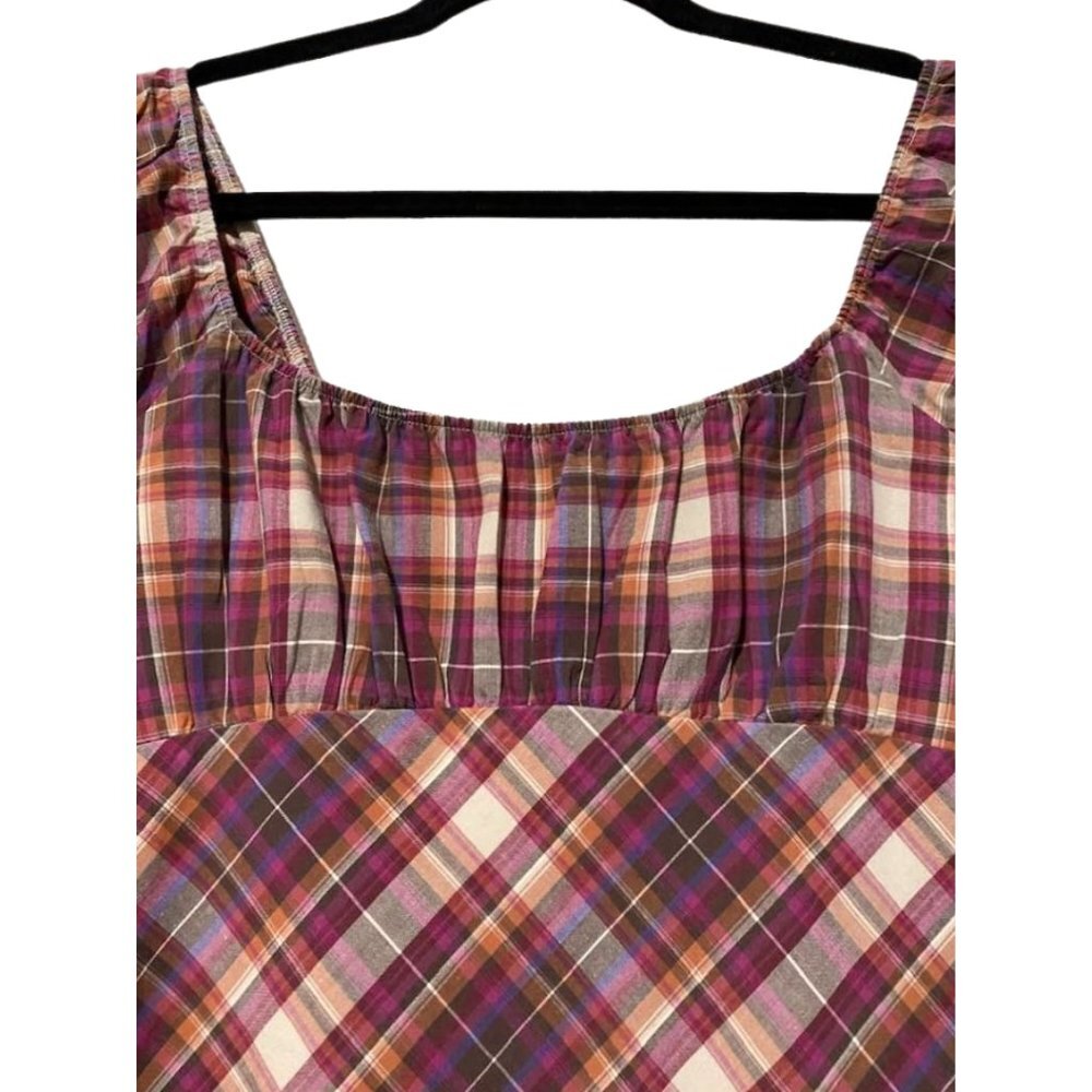 Faith Passion Plaid A-Line Cotton Dress Size 11/12 90s Grunge Cottagecore - Picture 5 of 7